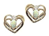 0.34 cttw Opal Earrings in 14k White Gold LIFETIME WARRANTY - B00068EAW0