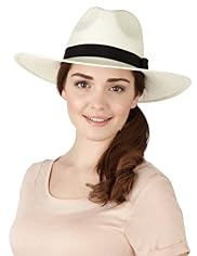 Wide Brim Contrast Band Panama Hat