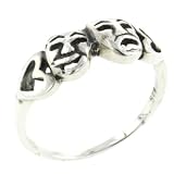 Drama Mask Sterling Silver Ring