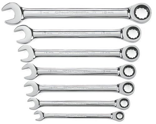 Gear Wrench 9417 7-Piece 8-Millimeter to 18-Millimeter Ratcheting Combination Wrench Set