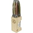 Laguiole Dubost 6 Piece Steak Knife Set Mineral Colors