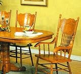 Oak Veneer Double Trestle Arm Chairs By Coaster Furniture