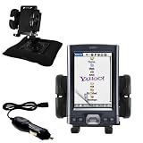 Gomadic for the PalmOne Tx - PalmOne Tx Auto Bean Bag Dash Holder with Car Charger - Uses Gomadic TipExchange