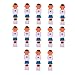 Suzo Happ Set of 26 Blue and Red Foosball Men with Rounded Feet