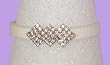 Bracelet - B297 - Crystal Triple Diamond - Designer Inspired - Adjustable Jelly Band ~ White