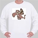 Sweatshirt with animals, squirrel, nuts XXX-Large White