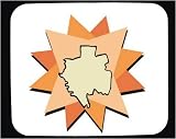 Decorated Mouse Pad with map, Gabon, starburst, geograpy, region, Africa, outline, area, land