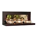 Benton 3-Tealight Candleholder with Mirror - Black (11")