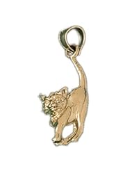 Dazzlers Solid 14 karats Gold Cat Kitten Charm Pendant available in three colors from jewelsberry (weights: 4.5 grams only)