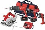 Tools : Factory-Reconditioned Milwaukee 0923-89 18-Volt Ni-Cad Cordless 4-Tool Combo Kit