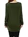 Allegra K Women's Scoop Neck Contrast Color Loose Tunic Top Green XL
