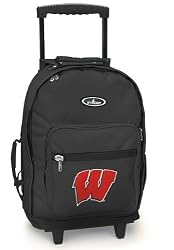 University of Wisconsin Rolling Backpack UW Badgers - Wheeled Travel or School Carry-On Travel Bags with Wheels - Best Quality-