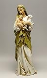 6 Inch Stone Resin Virgin Mary Madonna Lamb Figure Statue Home
