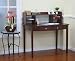 Dark Walnut Finish Home Office Writing Secretary Desk & Hutch