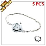 1 Buy = 5PCS 20CM(8.0) Stainless Bracelet Base Watch Chains, Good Quality, Matching Lampwork Murano Glass Beads for European Style Bracelets and Necklaces, Well Compatible with Pandora, Troll, Biagi, Caprice, Dione Beads and Sterling 925 Silver Charms