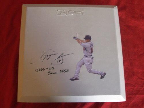 Atlanta Braves Chipper Jones Autographed World Baseball Classic Team USA Photo Base with 