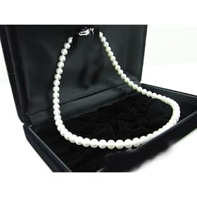 (�I�[���W���G���[) AllJewelry �Ԏ�^�� ������{�^��E�Ԏ�p�[���l�b�N���X 6.5~7.0mm �z���C�g hanadama65W