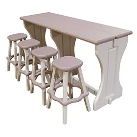 Double Patio Bar Set - Taupe (74") by 