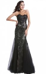 Crystals Lace Applique Beaded Crystal Mermaid Chiffon/Taffeta/Tulle  Dress