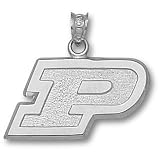 Purdue University Motion P Stippled 1/2 Pendant (Silver)