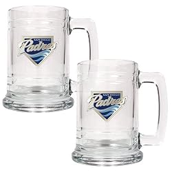 San Diego Padres MLB 2pc 15oz Glass Tankard Set- Primary Logo by Great American Products