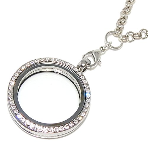 Pro Jewelry Round Crystal Floating Charm Locket with Necklace