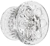 Glass Pulls and Knobs. Large Pressed Glass Dresser Knob With Flower Design