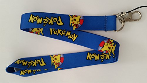 Pikachu Pokemon Blue Anime Lanyard Key Chain ID Badge Holder