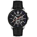 DKNY Men's Chronograph Stainless Steel and Black Leather Watch #NY1420