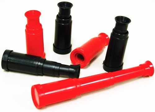 Lot Of 12 Assorted Color Red And Black Collapsable Pirate Telescopes
