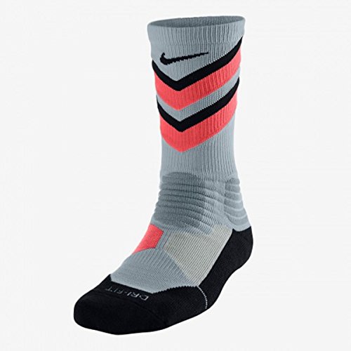 Nike Hyper Elite Chase Basketball Crew Socks Grey/Hot Lava SX4923-054