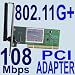 108mbps 2.4 Ghz Tp-link Tl-wn650g 802.11g+ 802.11b/g Wireless Wi-fi 32-bit Pci Adapter Card With External Antenna; Atheros Chipset - Super G & Extended Range Technologies
