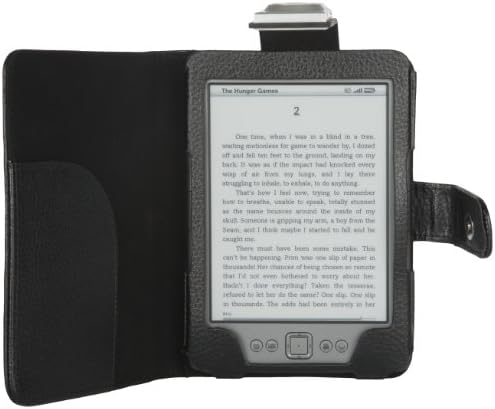 Odyssey Lighted Leather Cover for Kobo Touch and Kindle 4, Black