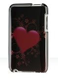 Brand New : High Quality with our Premium Snap On Hard Protector Cover for Apple IPOD TOUCH 8GB / 16GB / 32GB / 64GB III / 3rd (3G) Generation or TOUCH II / 2nd Gen (2G) CRYSTAL CASE BLACK & RED CARBON FIBER HEART WITH NO CLIP + FREE Screen Protector Film Shield with Micro Cleaning Cloth