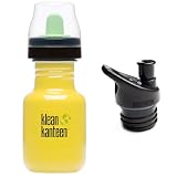 Klean Kanteen Complete Sippy Set (with Sippy Spout, Sippy Adapter, Dome Lid and Sport Cap 2.0) 12 oz - Solar Yellow
