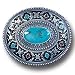 Pewter Belt Buckle - SW Design - Turquoise