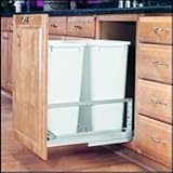 IMAGE OF Rev-A-Shelf 50Qt Double Pull Out Waste Bin White