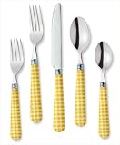 Flatware-Gingham,Yellow Color, 20 pcs Set