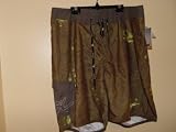 Hobie Custom Men Shorts with Velco Fly and Drawstring Green 34 Waist