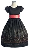 CLEARANCE New Black Unprecedented Two Tone Embroidered Dress ~ 2 to 12 Girls
