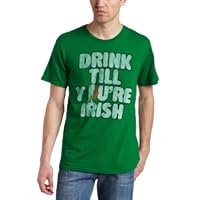 Junk Food Clothing Men's Drink Till Your Irish Tee, Kelly, Large