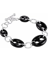 Sterling Silver Onyx Bracelet -- LIFETIME WARRANTY