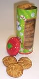 Gourmet Food : Scott's Cakes 1 lb. Snicker Doodle Cookies in a Green Christmas Canister