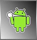 Android Eating Apple Funny Vinyl Decal Bumper Sticker 4"x4"