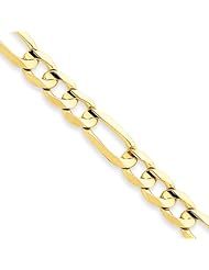 6.75mm, 10 Karat Yellow Gold, Figaro Chain - 8 inch