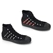 MENS Canvas High Top Shoes Rocker Studded Sneaker Black Red