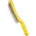 Rubbermaid Commercial FG9B4800 Wire Brush with Long Plastic Handle, Stainless Steel Bristles, 3 x 19 Bristle Pattern, 14" Length, Gray