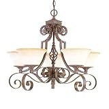 Savoy House Lighting - KP-1-6028-5-72 - Valencia 5 Light Chandelier - Rustic Bronze Finish / Cream Scavo Glass