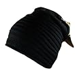 New Ski Skate 2ply Hole Slouch Knit Beanie Punk Rasta Hat * Black * Medium - Large