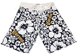 Corona Mens Board Shorts Hibiscus Navy and White Print